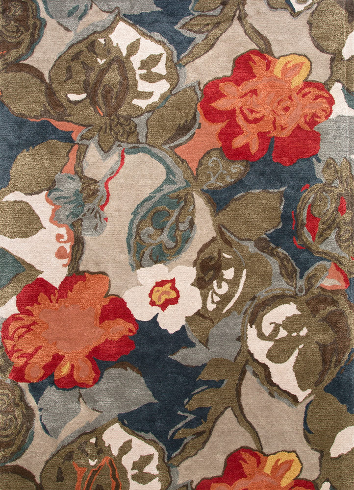 Jaipur Blue Petal Pusher Hand-Tufted Indigo Rug