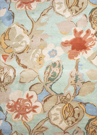 Jaipur Blue Petal Pusher Hand-Tufted Aqua Foam Rug
