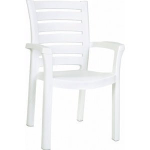 Compamia Marina Resin Dining Arm Chair White/Teak Brown - Set of 2