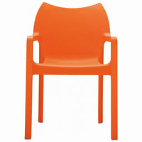 Compamia Diva Resin Outdoor Dining Arm Chair Orange - Set of 2