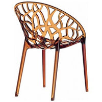 Compamia Crystal Polycarbonate Modern Dining Chair Transparent Amber - Set of 2