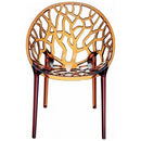 Compamia Crystal Polycarbonate Modern Dining Chair Transparent Amber - Set of 2