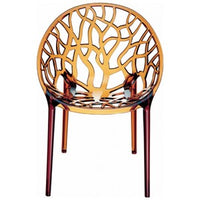Compamia Crystal Polycarbonate Modern Dining Chair Transparent Amber - Set of 2