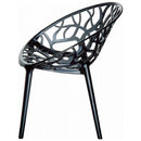 Compamia Crystal Polycarbonate Modern Dining Chair Transparent Black - Set of 2