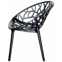 Compamia Crystal Polycarbonate Modern Dining Chair Transparent Black - Set of 2