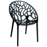 Compamia Crystal Polycarbonate Modern Dining Chair Transparent Black - Set of 2