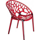 Compamia Crystal Polycarbonate Modern Dining Chair Transparent Red - Set of 2