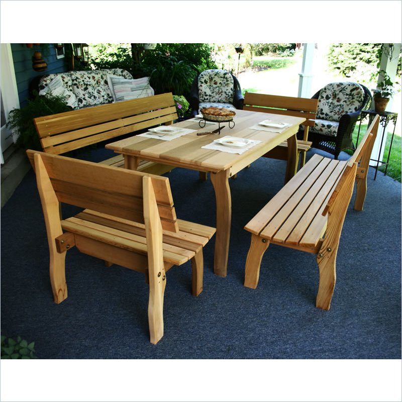 Creekvine Designs 46 x 32 Cedar Chickadee Dining Set