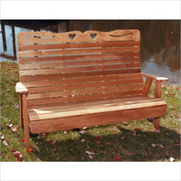 Creekvine Designs 4-Ft Cedar Country Hearts Garden Bench