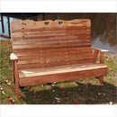 Creekvine Designs 6-Ft Cedar Country Hearts Garden Bench