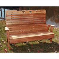 Creekvine Designs 6-Ft Cedar Country Hearts Garden Bench