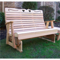 Creekvine Designs 5-Ft Cedar Country Hearts Rocking Glider