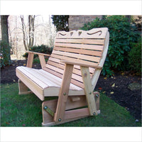 Creekvine Designs 6-Ft Cedar Country Hearts Rocking Glider