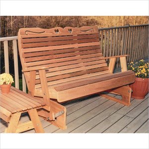 Creekvine Designs 6-Ft Cedar Country Hearts Rocking Glider