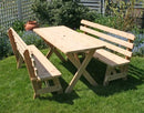 Creekvine Designs Cedar 27" Wide 6' Cross Legged Picnic Table with (2) 6' Backed Benches