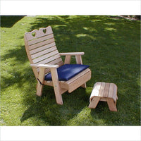Creekvine Designs Cedar Country Hearts Patio Chair and Footrest Set