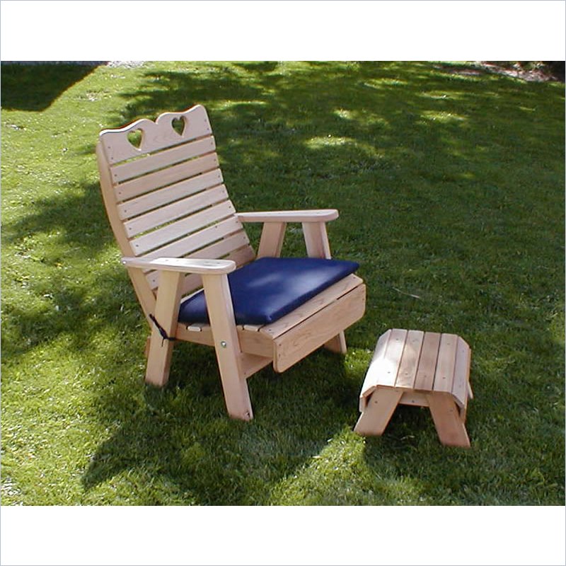 Creekvine Designs Cedar Country Hearts Patio Chair and Footrest Set