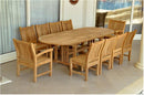 Anderson Teak Sahara 11-Piece Chairs and Oval Double Extension Outdoor Dining Set
