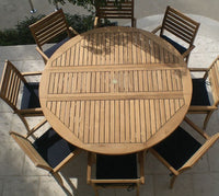 Royal Teak 5'/6' Drop Leaf Table - Round