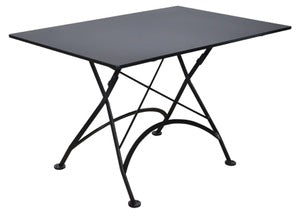 Furniture Designhouse French Cafe Bistro 32" x 48"  Folding Rectangular Table - Powder Coated Steel Frame and Top