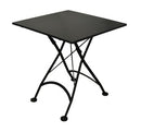 Furniture Designhouse French Cafe Bistro 28' Square Folding Table - Powder Coated Steel Top and Legs - Jet Black and Flame Red and Green