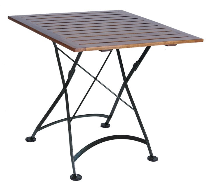 Furniture Designhouse French Cafe Bistro 32" Folding Table -Powder Coated Steel Frame and Top