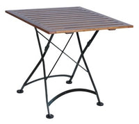 Furniture Designhouse French Cafe Bistro 32" Folding Table -Powder Coated Steel Frame and Top