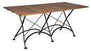 Furniture Designhouse French Cafe Bistro 32" x 72" Rectangular Folding Table - African Teak Wood Slat Top