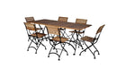 Furniture Designhouse French Cafe Bistro 32" x 72" Rectangular Folding Table - African Teak Wood Slat Top