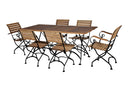 Furniture Designhouse French Cafe Bistro 32" x 72" Rectangular Folding Table - African Teak Wood Slat Top