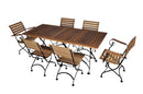 Furniture Designhouse French Cafe Bistro 32" x 72" Rectangular Folding Table - African Teak Wood Slat Top