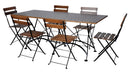 Furniture Designhouse French Cafe Bistro 32" x 72" Rectangular Folding Table - European Chestnut Wood Slat Top