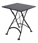 Furniture Designhouse French Cafe Bistro 24' Square Folding Table - Powder Coated Steel Top and Legs - Black and Green and Red