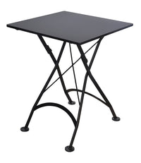 Furniture Designhouse French Cafe Bistro 24' Square Folding Table - Powder Coated Steel Top and Legs - Black and Green and Red