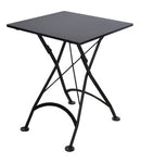 Furniture Designhouse French Cafe Bistro 24' Square Folding Table - Powder Coated Steel Top and Legs - Black and Green and Red