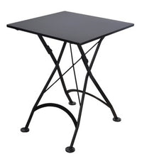 Furniture Designhouse French Cafe Bistro 24' Square Folding Table - Powder Coated Steel Top and Legs - Black and Green and Red