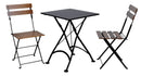 Furniture Designhouse French Cafe Bistro 24' Square Folding Table - Powder Coated Steel Top and Legs - Black and Green and Red