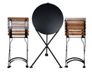 Furniture Designhouse French Cafe Bistro 24' Round Folding Table - Powder Coated Steel Top and Legs - Jet Black and Black Green