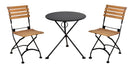 Furniture Designhouse French Cafe Bistro 24' Round Folding Table - Powder Coated Steel Top and Legs - Jet Black and Black Green
