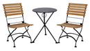 Furniture Designhouse French Cafe Bistro 24' Round Folding Table - Powder Coated Steel Top and Legs - Jet Black and Black Green