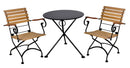 Furniture Designhouse French Cafe Bistro 24' Round Folding Table - Powder Coated Steel Top and Legs - Jet Black and Black Green