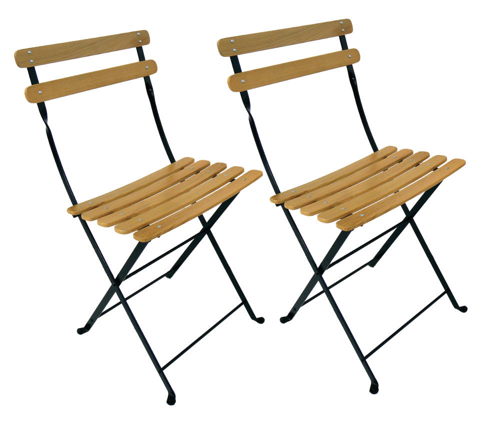 Furniture Designhouse Park Side Chairs- Bryant Park Furniture Collection - European Chestnut Wood Clear Coated Slats - Set of Two