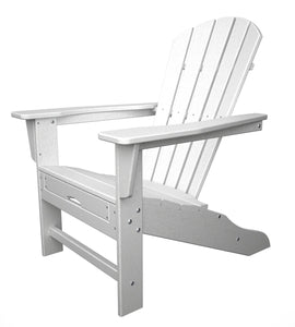 POLYWOOD¨ South Beach Ultimate Adirondack with Hideaway Ottoman in White
