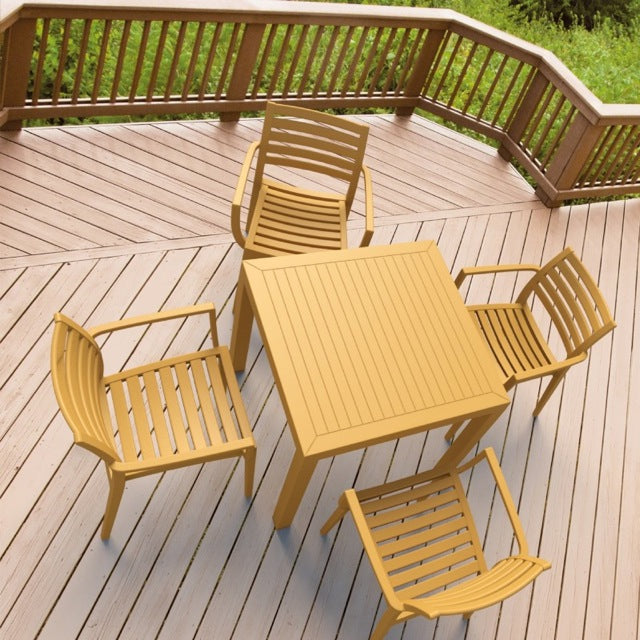 Compamia Ares Resin Square Dining Set with 4 Chairs