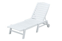 POLYWOOD¨ Nautical Wheeled Chaise with Arms - Stackable