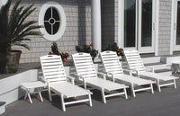 POLYWOOD¨ Nautical Wheeled Chaise with Arms - Stackable