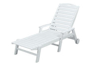 POLYWOOD¨ Nautical Wheeled Chaise with Arms - Stackable