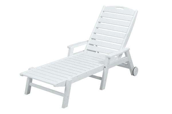 POLYWOOD¨ Nautical Wheeled Chaise with Arms - Stackable