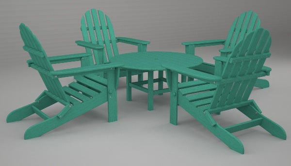 Poly-Wood Classic Adirondack 5 Piece Conversation Group