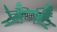 Poly-Wood Classic Adirondack 5 Piece Conversation Group